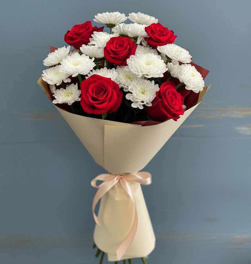 Букет цветов из: Розы и Хризантемы в Панахесе