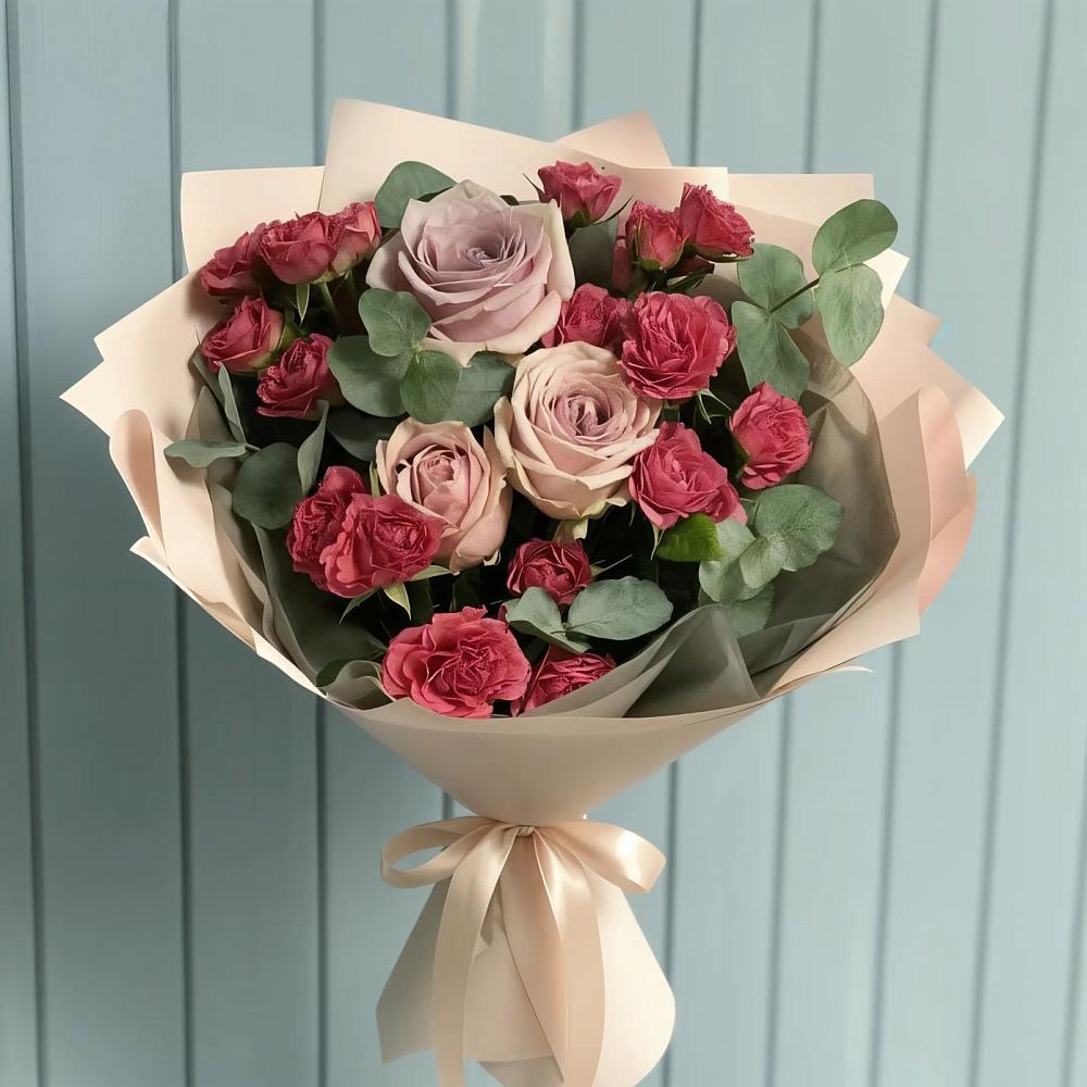 Букет цветов из: Гвоздики и Розы в Панахесе