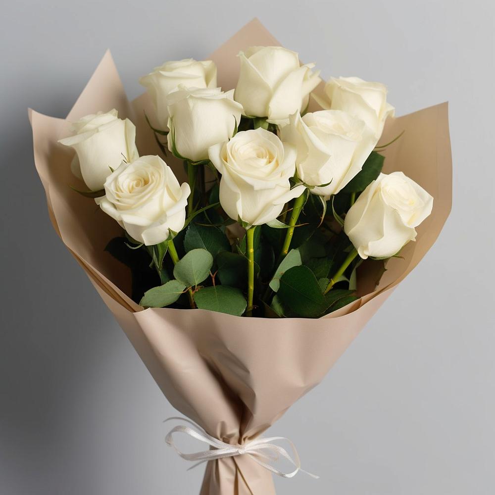 Букет 9 Белых роз Эдлесс Лав в Панахесе