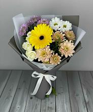 Букет цветов из:  Розы, Герберы и Хризантемы #REPLACE_PRED# Панахесе