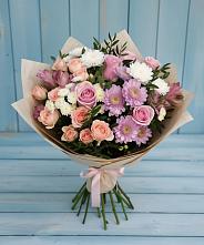 Букет цветов из:  Хризантемы, Розы и Альстромерии в Панахесе